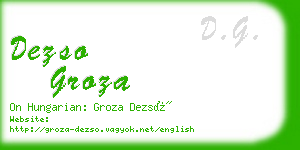 dezso groza business card